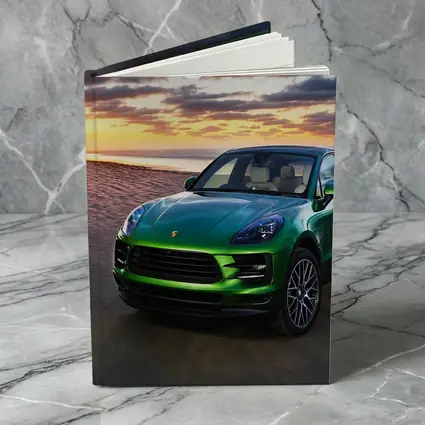 Porsche Macan Green SUV Beach Sunset