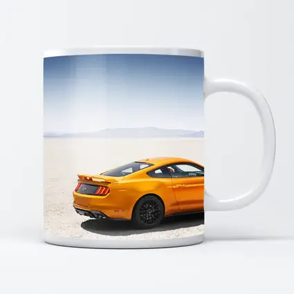 Ford Mustang GT Orange Salt Flats Desert