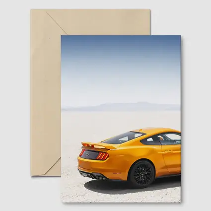 Ford Mustang GT Orange Salt Flats Desert