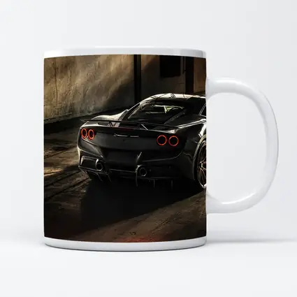 Ferrari F8 Black Supercar Warehouse Rear View