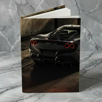 Ferrari F8 Black Supercar Warehouse Rear View