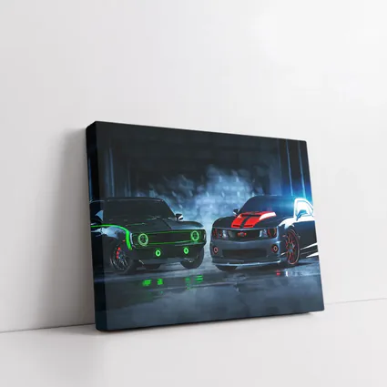 Ford Mustang Chevrolet Camaro Neon Garage