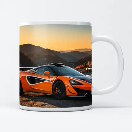 McLaren 570S Orange Supercar Mountain Sunset