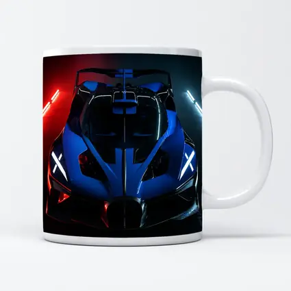 Bugatti Bolide Blue Supercar Neon Studio