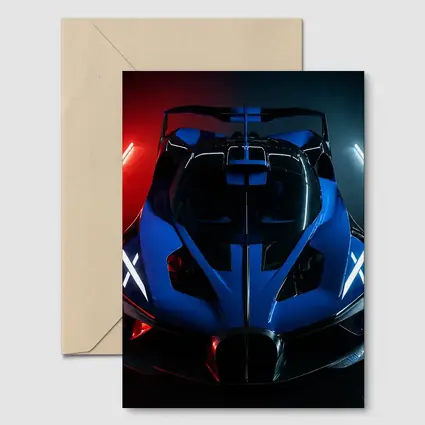 Bugatti Bolide Blue Supercar Neon Studio