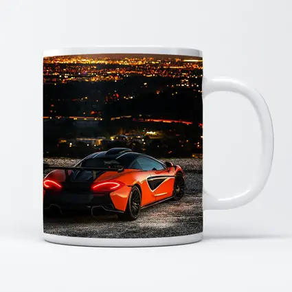 McLaren 600LT Orange City Night Overlook