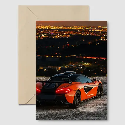 McLaren 600LT Orange City Night Overlook