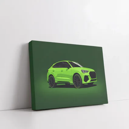 Audi RS Q3 Green Illustration Dark Background