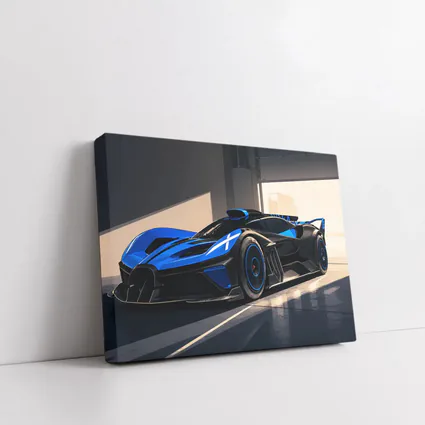 Bugatti Bolide Blue Black Garage Art