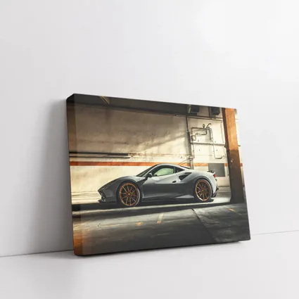 Ferrari 488 GTB Gray Garage Side Profile