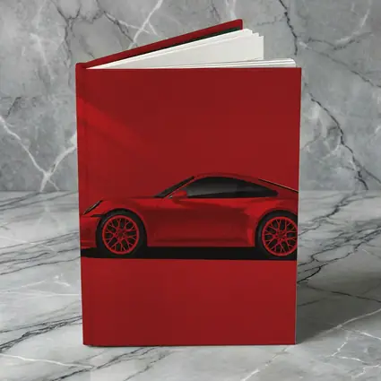 Red Porsche 911 Minimal Bold Red Background