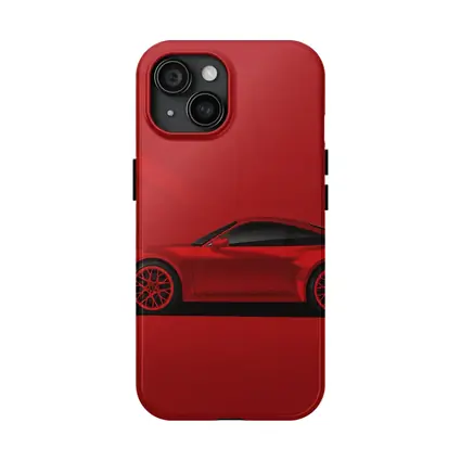 Red Porsche 911 Minimal Bold Red Background