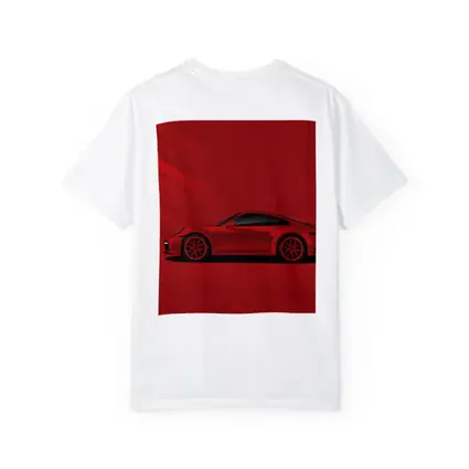 Red Porsche 911 Minimal Bold Red Background