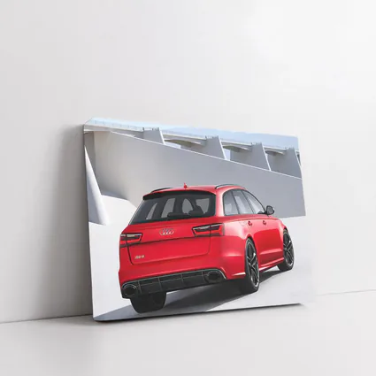 Audi RS6 Red Rear Concrete Architecture