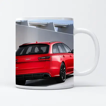 Audi RS6 Red Rear Concrete Architecture