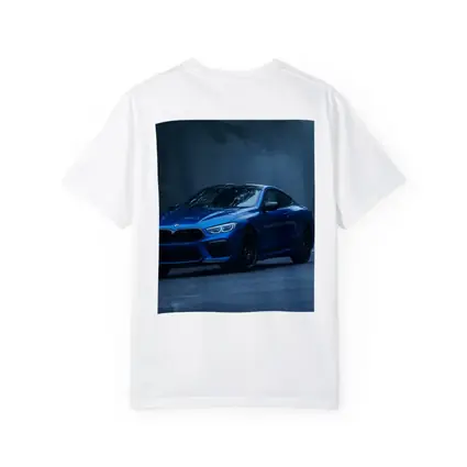 BMW M8 Blue Coupe Foggy Forest Road