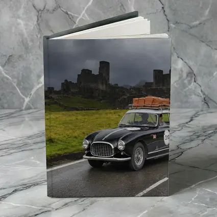 Classic Ferrari Coupe Rainy Castle Ruins