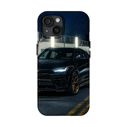 Lamborghini Urus Black Night City Street