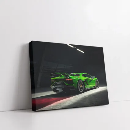 Lamborghini Aventador Green Supercar Dark Garage