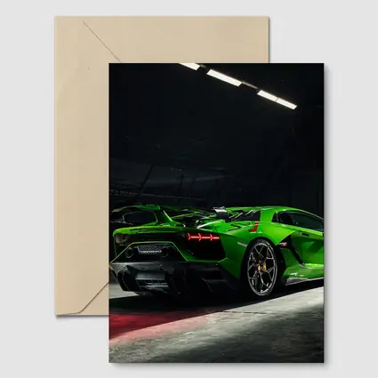 Lamborghini Aventador Green Supercar Dark Garage