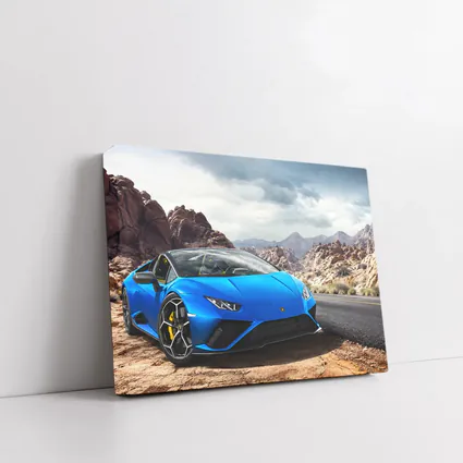 Lamborghini Huracan Blue Desert Rocky Landscape