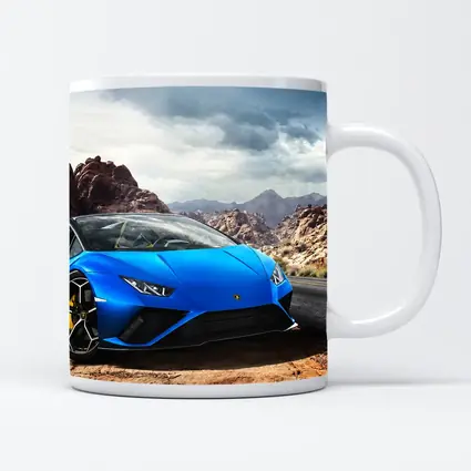 Lamborghini Huracan Blue Desert Rocky Landscape