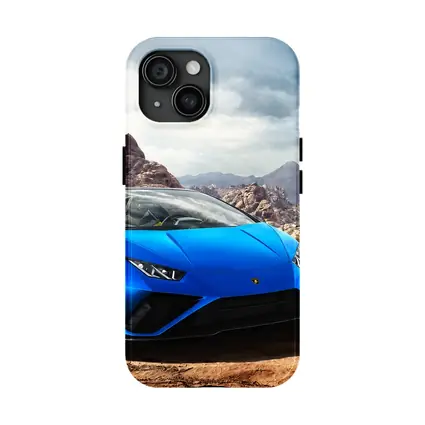 Lamborghini Huracan Blue Desert Rocky Landscape