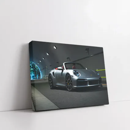 Porsche 911 Silver Cabriolet Tunnel Night
