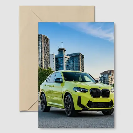 BMW X4 M City Street Yellow SUV