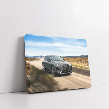 BMW iX Electric SUV Desert Dirt Road