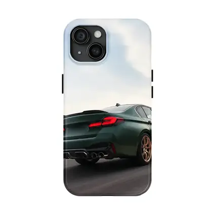 BMW M5 CS Green Sedan on Open Highway