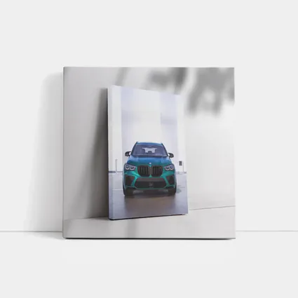 BMW X5M Teal Front View Indoor