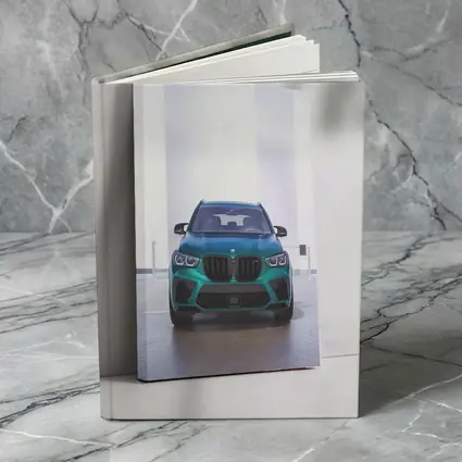 BMW X5M Teal Front View Indoor
