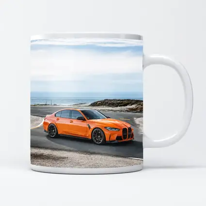 BMW M3 Orange Sedan Coastal Road
