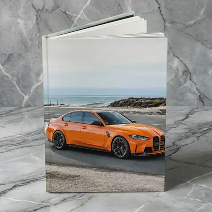 BMW M3 Orange Sedan Coastal Road