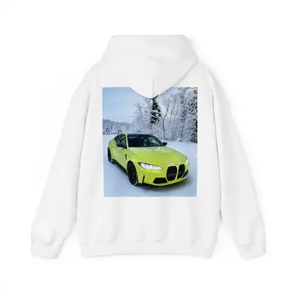 BMW M4 Lime Green Snow Winter Forest