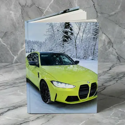 BMW M4 Lime Green Snow Winter Forest