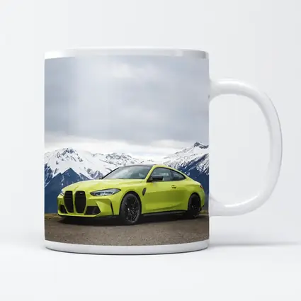 BMW M4 Coupe Green Alpine Mountain Background