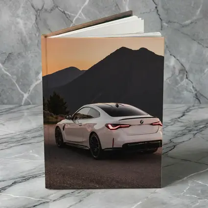 BMW M4 White Coupe Mountain Sunset View