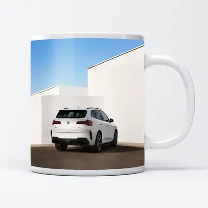 BMW X3 White SUV Minimal Architecture Background