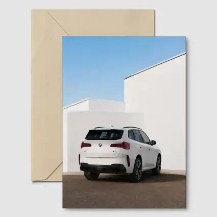BMW X3 White SUV Minimal Architecture Background
