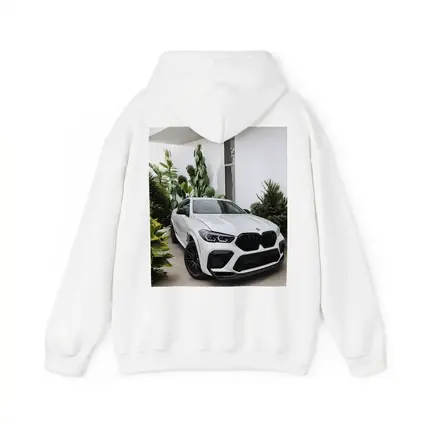 BMW X6M White SUV Tropical Plant Setting