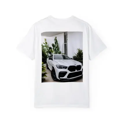 BMW X6M White SUV Tropical Plant Setting
