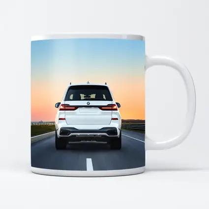 BMW X7 White SUV Sunset Highway Drive