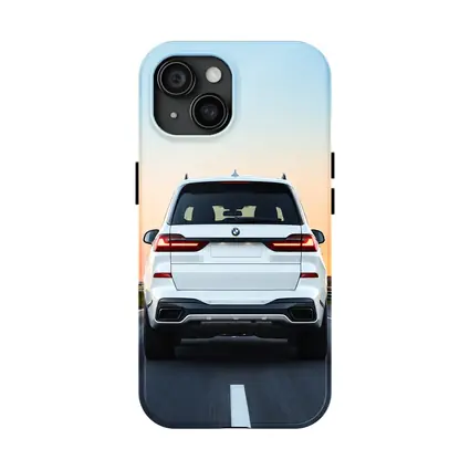 BMW X7 White SUV Sunset Highway Drive