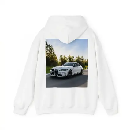 BMW M3 White Sedan on Forest Road