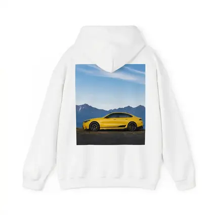 BMW M5 Yellow Coupe Mountain Backdrop
