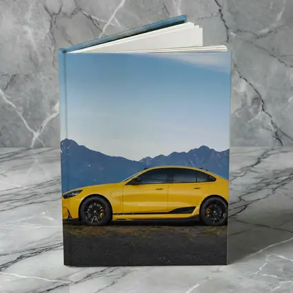 BMW M5 Yellow Coupe Mountain Backdrop