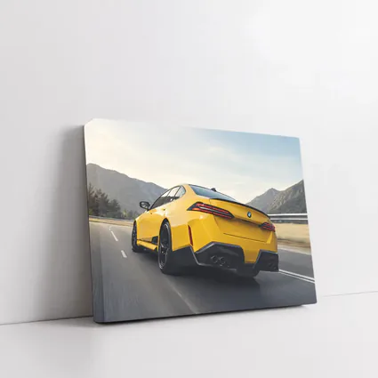 BMW M4 Yellow Coupe Mountain Road