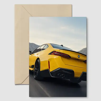 BMW M4 Yellow Coupe Mountain Road